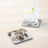 Frau auf Pferd draußen während des Winters Untersetzer (Rechte Seite)