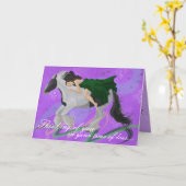 Frau auf Pferderücken Sympathiekarte Karte (Gelbe Blume)