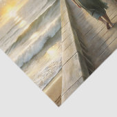 Frau auf Pier bei Sunset Decoupage Seidenpapier (Ausschnitt)