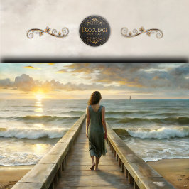 Frau auf Pier bei Sunset Decoupage Seidenpapier