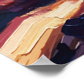 Frau auf Schaukel über der Erde Impasto-Ölgemälde Poster (Ecke)