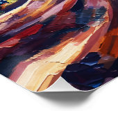 Frau auf Schaukel über der Erde Impasto-Ölgemälde Poster (Ecke)