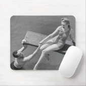Frau auf Sprungbrett Mousepad (Mit Mouse)