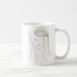 Frau auf Tasse