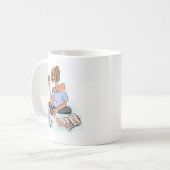 Frau auf Zuhause Kaffeetasse (Vorderseite Links)