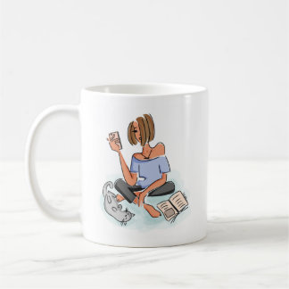 Frau auf Zuhause Kaffeetasse