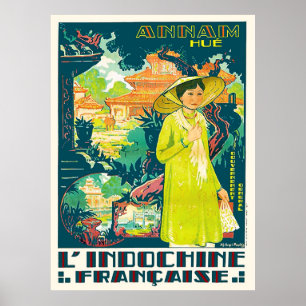 Frau aus Annam Hue, Vietnam Stadt, Asien Poster