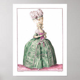 Frau aus dem 18. Jahrhundert in einem grünen Kleid Poster