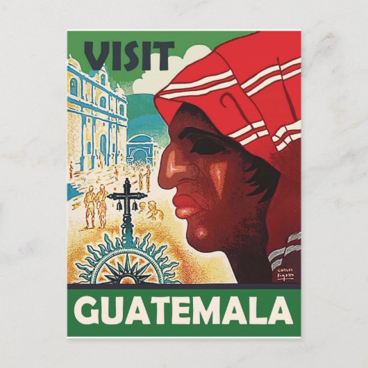 Frau aus Guatemala, Jahrgangsreise Postkarte (Vorderseite)