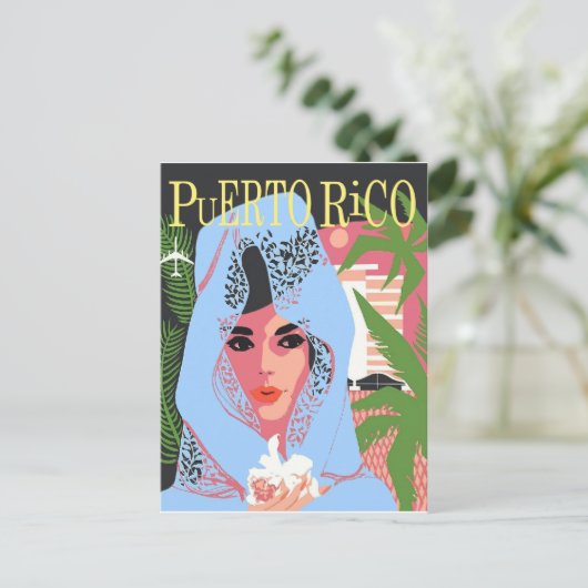 Frau aus Puerto Rico Postkarte (Stehend Vorderseite)