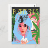Frau aus Puerto Rico Postkarte (Vorne/Hinten)
