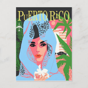 Frau aus Puerto Rico Postkarte