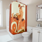 Frau, Auto und Hund der 20er Jahre Duschvorhang (Beispiel)