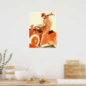 Frau, Auto und Hund der 20er Jahre Poster (Küche)