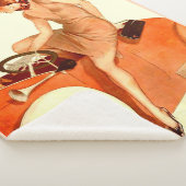 Frau, Auto und Hund der 20er Jahre Sherpadecke (3/4)