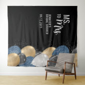 Frau Balloons Black Brautparty Hintergrund Wandteppich (Beispiel (Horizontal))