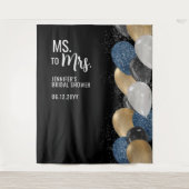 Frau Balloons Black Brautparty Hintergrund Wandteppich (Vorderseite)