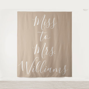 Frau Banner Brautparty Backdrop Tan Wandteppich