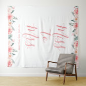 Frau Banner Floral Pink Brautparty Prop Wandteppich (Beispiel (Horizontal))