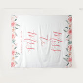 Frau Banner Floral Pink Brautparty Prop Wandteppich (Vorderseite (Horizontal))