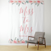 Frau Banner Floral Pink Brautparty Prop Wandteppich (Beispiel)