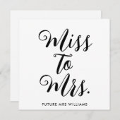 Frau Banner Modern Brautparty Prop. Einladung (Vorne/Hinten)