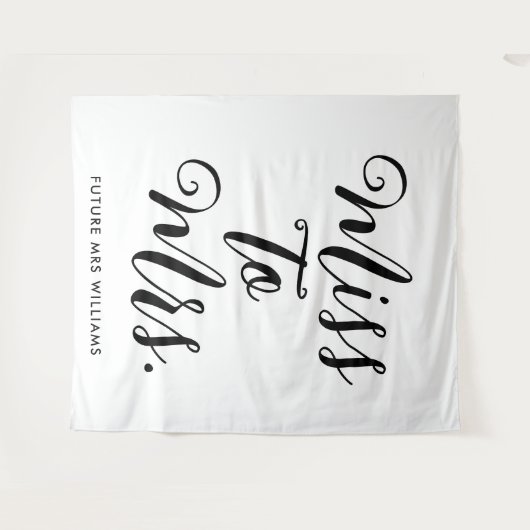 Frau Banner Modern Brautparty Prop. Wandteppich (Vorderseite (Horizontal))