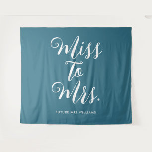 Frau Banner Retro Modern Bachelorette Aquamarin Wandteppich