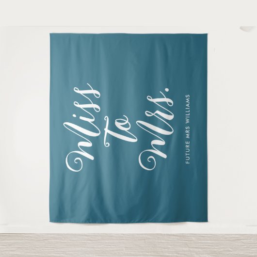 Frau Banner Retro Modern Bachelorette Aquamarin Wandteppich (Vorderseite)