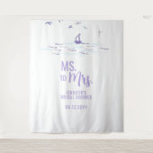 Frau Beach Boat Waves Blue Bridal Hintergrund Wandteppich (Vorderseite)