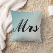 Frau Beautiful Blue and White Gradient Herr und Fr Kissen (Decke)