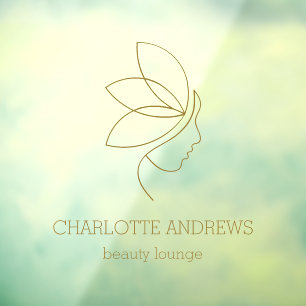 Frau Beauty Line Art Geschäftsname Branding  Fensteraufkleber