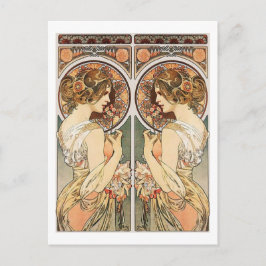 Frau bei Mirror Postkarte