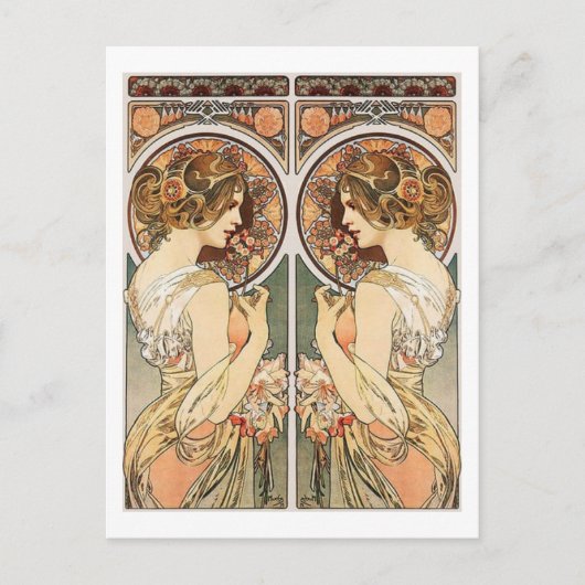Frau bei Mirror Postkarte (Vorderseite)
