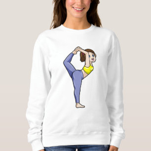 Frau bei Yoga Stretching Übungen Legs Sweatshirt