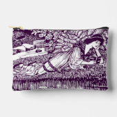 Frau beim Lesen an einem Teich Zubehörtasche (Vorderseite)