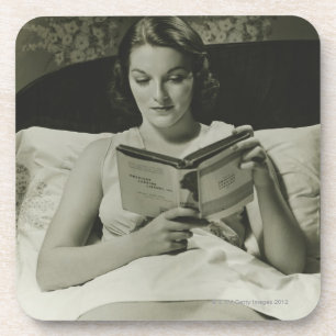 Frau beim Lesen eines Buches Untersetzer