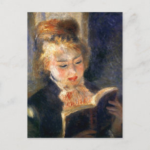 Frau beim Lesen Postkarte