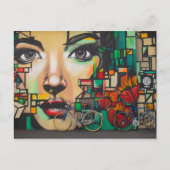 Frau beobachtet Blaue Bikes (Schweiz) Postkarte (Vorderseite)