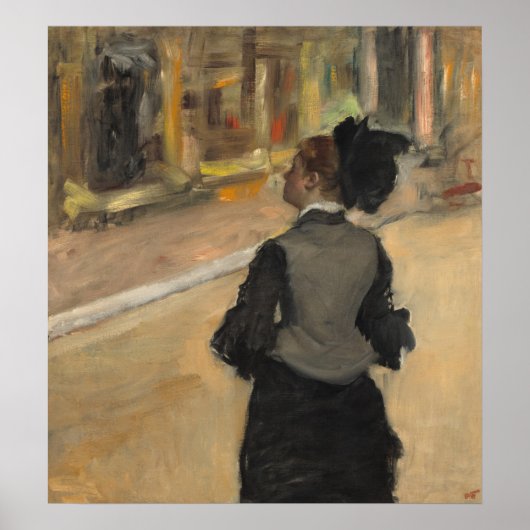 Frau, Besuch eines Museums - Edgar Degas Kunstkuns Poster (Vorne)