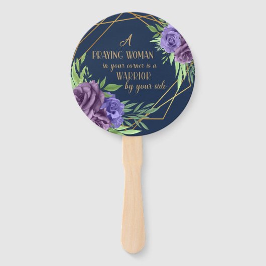 Frau beten (Mitternachtsblau) Fächer (Vorderseite)