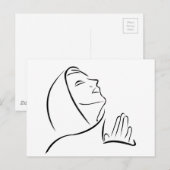 Frau betet auf den Himmel Postkarte (Vorne/Hinten)
