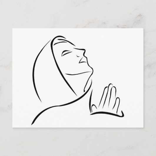 Frau betet auf den Himmel Postkarte (Vorderseite)