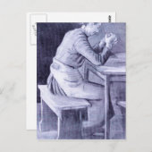 Frau betet von Vincent van Gogh Postkarte (Vorne/Hinten)