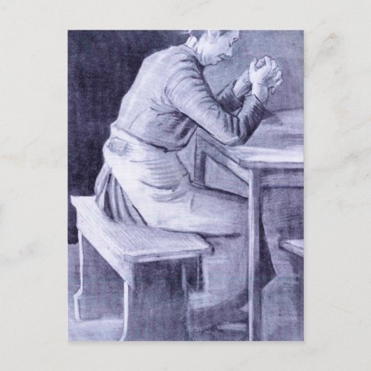 Frau betet von Vincent van Gogh Postkarte (Vorderseite)