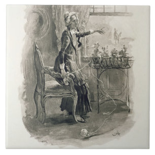 Frau Betsy Trotwood, von 'Charles Dickens: Ein Fliese