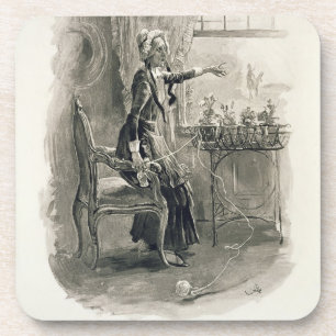 Frau Betsy Trotwood, von 'Charles Dickens: Ein Getränkeuntersetzer