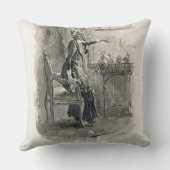 Frau Betsy Trotwood, von 'Charles Dickens: Ein Kissen (Rückseite)