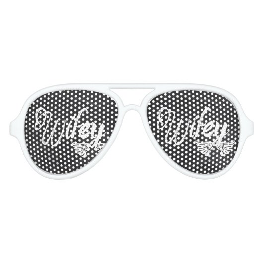 Frau Biker Flitterwochenchalkboard wifey Sonnenbrille (Vorderseite)
