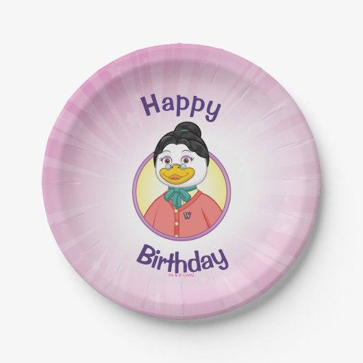 Frau Birdy Pappteller (Vorderseite)
